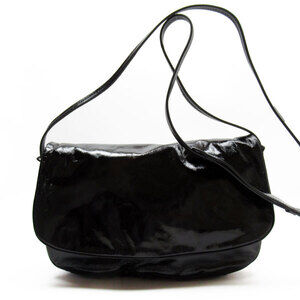 Bottega Veneta crossbody shoulder bag black patent leather